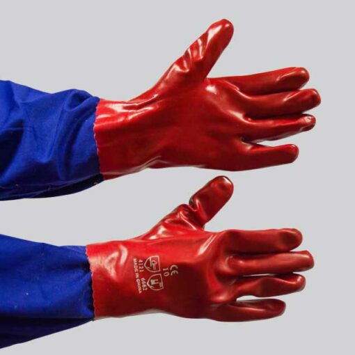 PVC MEDIUM WEIGHT GLOVE - RED 27CM