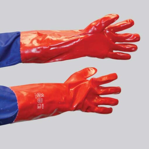 PVC MEDIUM WEIGHT GLOVE - RED 40CM