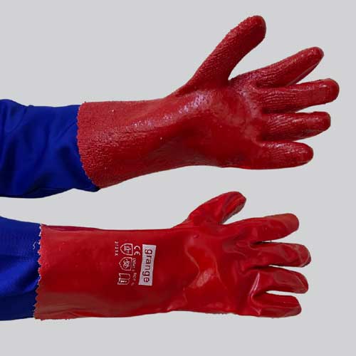 PVC HEAVYWEIGHT GLOVE - RED 40CM