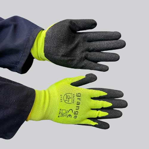 GRANGE HI-VIZ BLACK NITRILE COATED GLOVE