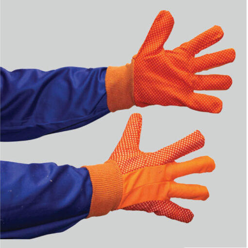 COTTON ORANGE POLKA DOT GLOVE